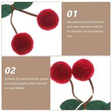 杨梅球串饰品人造杨梅装饰水果家居杨梅饰品逼真杨梅摄影道具生日横幅绒球花环红莓花环毛球，房间装饰，家居装饰，水瓶，生日装饰，浴室装饰，装饰，鲜花，婚礼装饰，人造花，家居装饰 - 酒紅色 - 查看 5