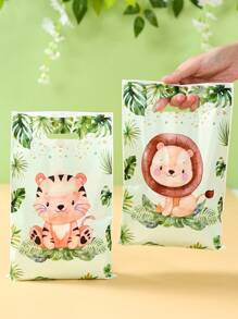 50pcs Jungle Animal Handbags Gift Bags, Jungle Animal Theme Birthday Babe Shower Gift Party Packaging Bags, Jungle Animal Theme Gift Bags Gift Packaging Supplies, 1st Birthday Party Supplies, Jungle Animal Decor Party Favor