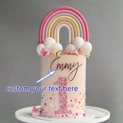 Customized Birthday Cake Decorations, Personalized Happy Birthday Cake Decorations, Acrylic Customization Suitable For Any Occasion, Birthday Celebrations, Family And Friends Gatherings, Personalized Custom