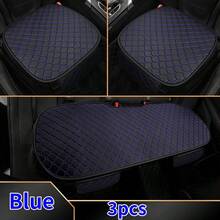 高品质皮革绗缝多色防滑舒适汽车座椅坐垫套装，3 件前排座椅 + 后排座椅套 - 查看 4