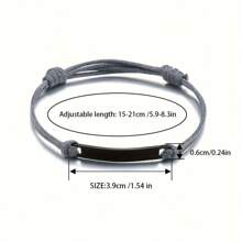 Spersonalizowana stal nierdzewna grawerowana nazwa, urodziny, rocznica para PU skórzany sznurek bransoletka, spersonalizowana regulowana opaska na nadgarstek, idealny prezent dla przyjaciół, rodzeństwa, par na Walentynki