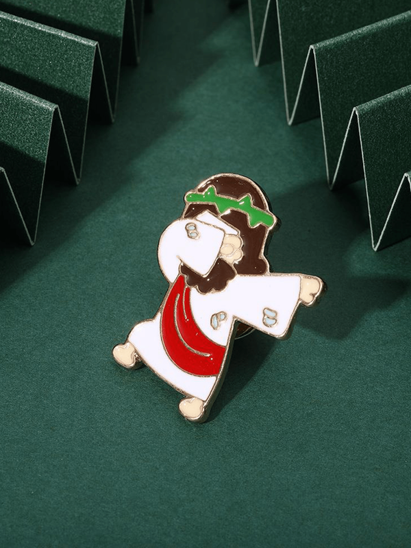 1 retrato de Jesús de estilo de dibujos animados, broche de aleación de cinc retro y lindo, accesorio para ropa de primavera, verano, otoño e invierno, mochila, pequeño regalo adecuado para el uso diario