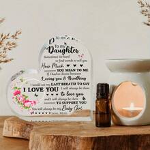 1 件心形亚克力牌匾，送给女儿的圣诞礼物，适合生日、圣诞节、感恩节、毕业典礼、纪念日、办公室、简约风格 - YKL487 - 查看 6