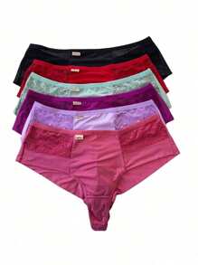 KIT Plus Size Panties Double String Wide Side Comfort Lingerie Women's Clothing Cheap - 彩色 - 查看 7