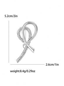 Rhinestone Bow Brooch For Women Dress Coat Pin Christmas New Year Gift