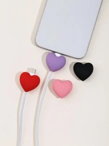 Heart-Shaped Protective Case For Data Cable, Compatible With Apple 20W Fast Charging Cable - Multicolor - View 1