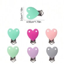 3/6pcs Fashion Decoration Heart-Shaped Silicone Fixing Clip 6 Color Random Set For Assembling Chains, Beads, Pendants, A Variety Of Handmade Accessories Home Decorative Supplies Valentines