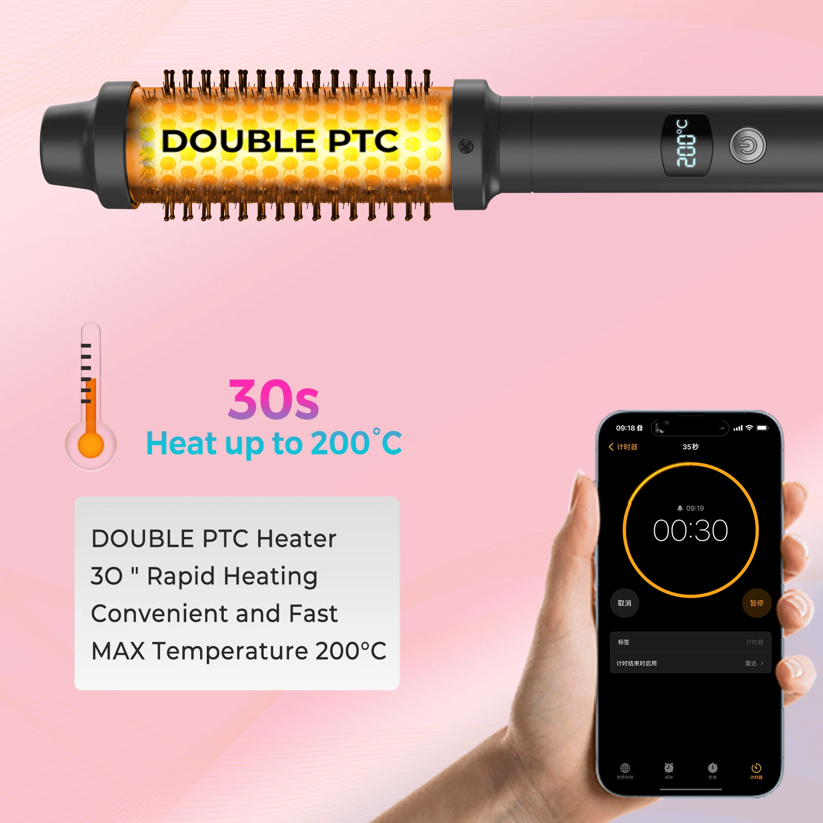 Thermal Brush Curling Brush, 3 In 1 Heated Round Brush SHEIN USA