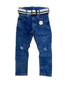 Ripped Jeans For Boys With Elastane And Adjuster. - 藍色 - 查看 1
