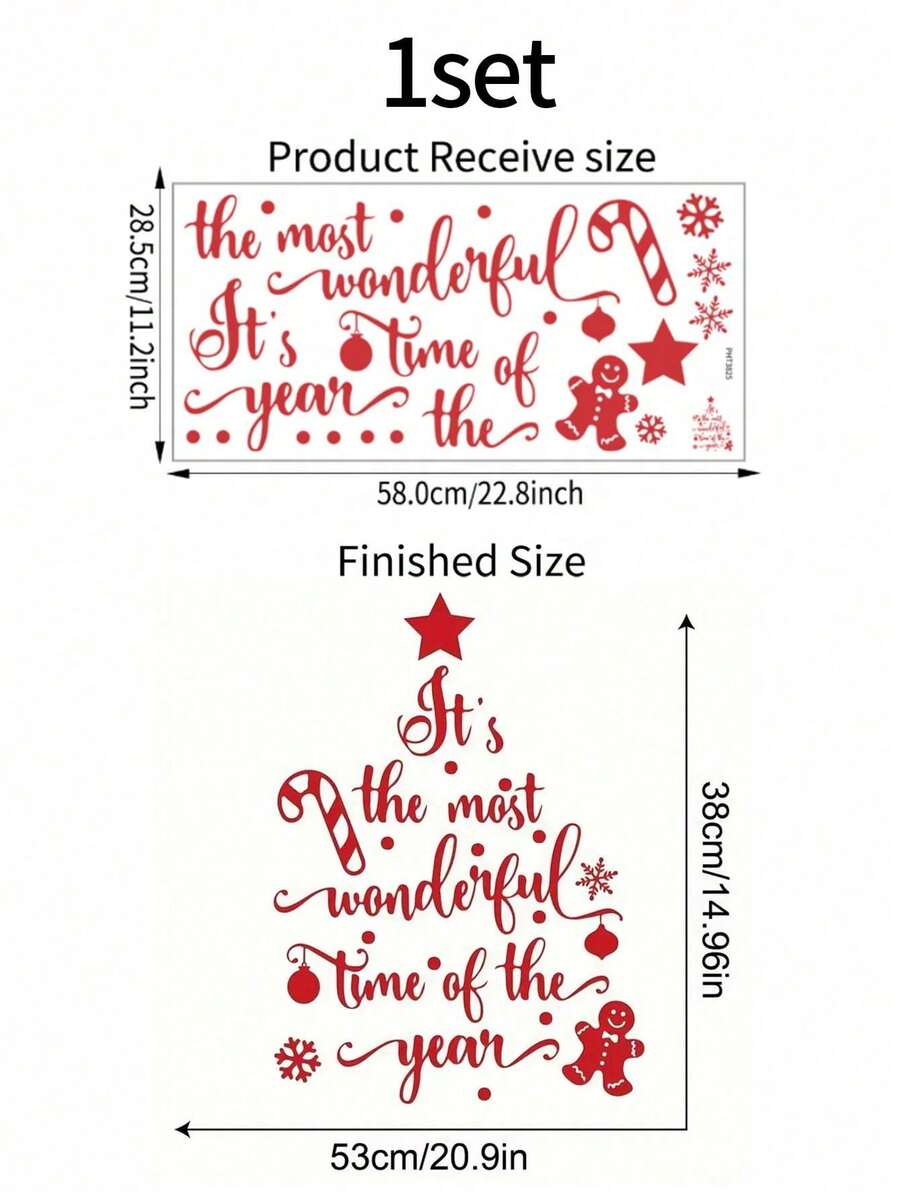 1pc Christmas Tree Pattern Wall Decal, SelfAdhesive Removable Wall