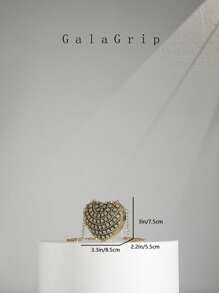 独特水钻心形迷你单肩包，女士时尚斜挎包，非常适合晚会、约会礼物 - 金色 - 查看 2