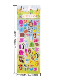 10pcs 3D Stickers, Puffy 3D Stickers For Boys, Girls, Teachers, Rewards, Crafts, Scrapbooking, Bullet Journals, Includes Animals, Numbers, Fruits, Fishes, Dinosaurs, Cars - Multicolor - View 3