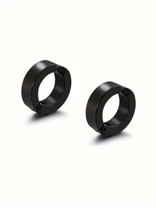 1 par de pendientes minimalistas de acero inoxidable con clip, pendientes unisex sin perforación - Pendientes sencillos sin piercing - Ver 9