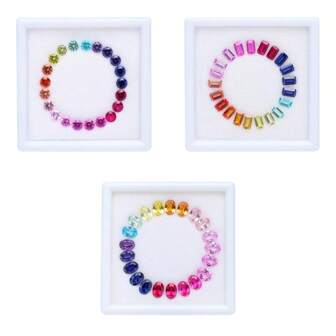 A Box(21pcs) Of Laboratory Grown Sapphire Ruby For Charms Advanced Jewelry Making Materials Component .For Example, Bracelets And Necklaces Are Made Of Materials.