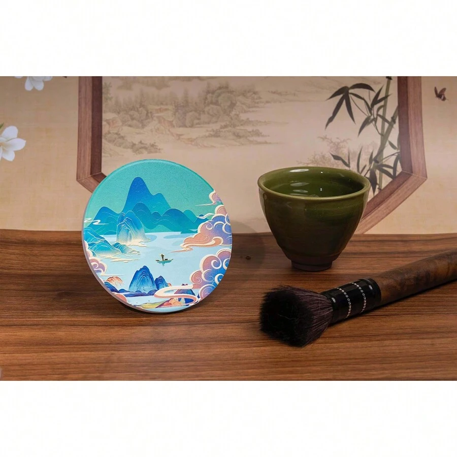 MEOWAL 陶瓷材质中国地标文化杯垫及摆件,直径10.8厘米,重200克 - 桂林山水 - 查看 1
