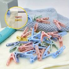 10/20/30 件多色可选衣夹套装，防滑固定夹，多用途毛巾夹，零食袋密封夹，袜子挂钩，多功能固定夹，适用于多种场景 30 件款式，免费储物篮作为礼物连衣裙裤子鞋子牛仔裤靴子裙子 - 彩色 - 查看 3