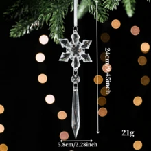 1 pieza Exquisito adorno de lágrima de cristal de vidrio - Decoraciones brillantes para lámparas de araña para el árbol de Navidad - Forma de gota perfecta para decoración colgante en la temporada festiva - Multicolor - Ver 11