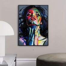 1 件彩色涂鸦抽象帆布印刷海报，艺术品壁画适用于浴室卧室办公室客厅墙壁装饰，家居装饰，无框架 - 彩色 - 查看 5