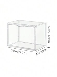 1个多功能透明亚克力收纳盒 - 防尘展示盒，适用于模型、工具和书籍 | 透明整理盒