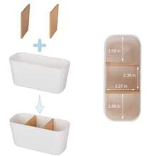 Storage boxes 1 pieza Soporte para cepillos de dientes de baño, soporte para cepillos de dientes de bambú con 5 ranuras para organizador de tocador de baño, cepillo de dientes eléctrico, almacenamiento de pasta de dientes, afeitadora, decoración de otoño para el hogar, de vuelta a la escuela - Multicolor - Ver 12
