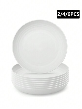 2/4/6 件塑料 PP 可重复使用甜点盘，适用于洗碗机和微波炉，适用于家庭厨房、聚会、婚礼、野餐和露营