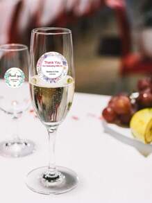 35pc Customized Circular Wedding Stickers, Personalized Circular Label Stickers, Customized Name, Date, Thank You Stickers, Personalized Design Wedding Labels, Wedding Specific Customized Stickers