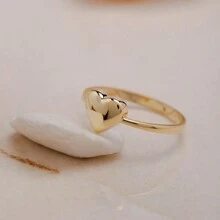 1 chiếc nhẫn đính hôn/cưới bằng hợp kim vàng đơn giản thời trang dành cho nữ, quà tặng trang sức cho ngày kỷ niệm, ngày lễ tình nhân, sinh nhật - Vàng - Xem 2