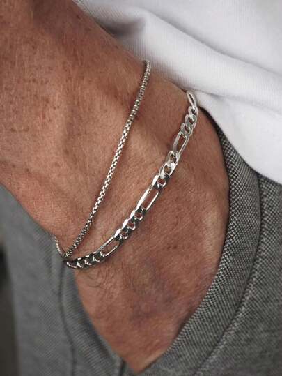 Pulseira masculina minimalista de aço inoxidável com corrente torcida, 10/9/3 peças, punk, casual, hip-hop, moda diária, adequada para uso casual, deslocamento, uso diário