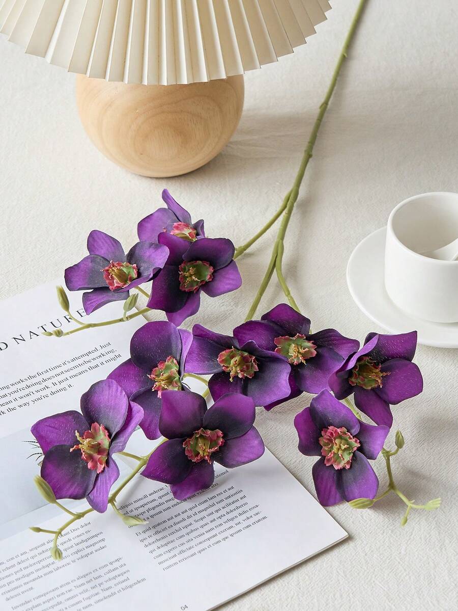 1 Branch Artificial Flowers Real Touch Silk Phalaenopsis Orchid Flowers