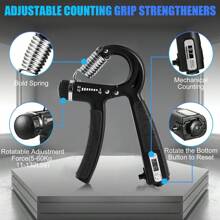 5pcs/Set Grip Strength Trainer Kit With Counter, Adjustable Hand Grip Strengthener, Counting Grip Strength, Finger Trainer, Finger Exerciser, Grip Ring & Stress Relief Grip Ball With Carry Bag, Gym