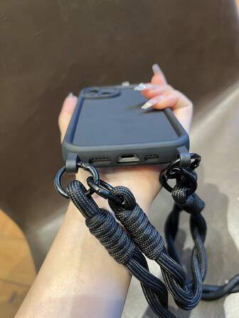 3 件/套时尚韩国黑色编织挂绳，适用于 17 Pro Max、14、13、11、15 手机壳、XS Max、12 Pro、16 保护套、7/8 Plus