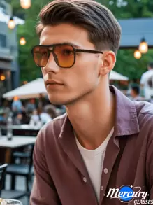 1pc New Retro Chic Double Bridge Aviator Frame Fashion Glasses, Versatile Daily Casual Outfit Accessory