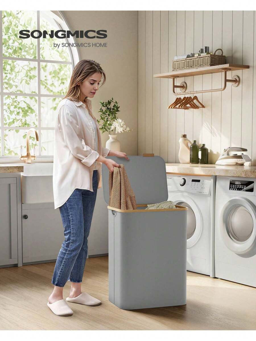 SONGMICS Laundry Baskets - chim bồ câu màu xám - Xem 1
