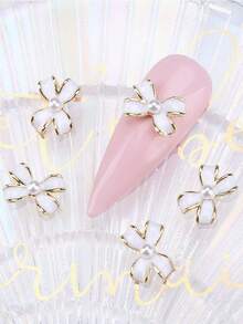 40个装时尚个性蝴蝶结珍珠指甲水钻饰品 - 彩色 - 查看 4