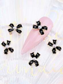 40个装时尚个性蝴蝶结珍珠指甲水钻饰品 - 彩色 - 查看 7