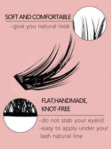 1 Box 12 Rows 144 Clusters C D Curly New Hot Melt Flare Lashes, For Party Makeup - Black - View 6