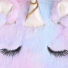 1pc Tie-Dye Purple Unicorn Plush Notebook Set With Lock And Key (Tie-Dye Style, Each Book Is A Different Color) (Two Random Stickers, Not The Main Model) Cat's Paw Multi-Color Pen, 160 Page Plush Secret Notebook Set, Christmas Surprise Learning Gift For Students 14 And Up! - Tie-dye - View 5