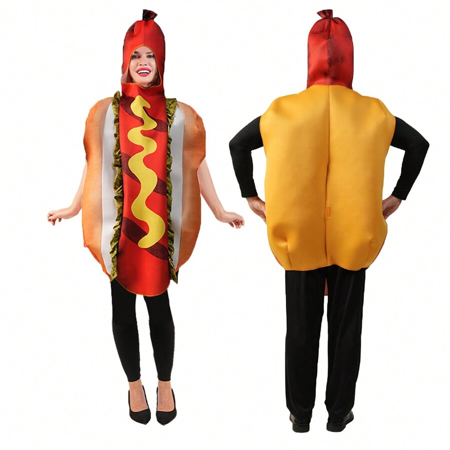 Adult Big Hot Dog Costume Halloween Cosplay Party Costumes Women Couple