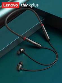 Lenovo HE05X 颈带式蓝牙耳机，运动入耳式耳机，具有高品质音频、降噪、长电池寿命和麦克风 - 黑色 - 查看 2