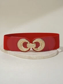 Golden Pair Women Chic Buckle Girdle Belt - Elastic Waistband For Casual Versatility - Fashion-Forward Dress Accessory - Multicolor - View 11