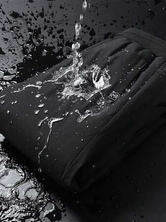 Plush Pants For Men, Windproof, Waterproof And Warm Sports Pants With Added Fleece, Men's Winter Outdoor Cold Resistant Fleece Pants, Breathable Casual Running And Hiking Pants, Black/Dark Gray, Thick Pants