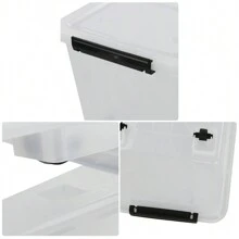 4-Pack 30 L Clear Plastic Storage Box With Wheels, Clear Plastic Storage Latch Bin