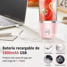 Mini Portable Rechargeable Blender Cup 6 Blades 2*400ml - Baby Pink - View 9