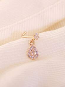 4 件时尚女士新款美元符号和水滴十字设计金鼻环，优雅百搭水钻鼻钉，节日礼物 - 時尚百搭新款 - 查看 5