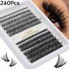 640 件/240 件 30D/40D/50D/60D/80D DIY 睫毛延长套件书 - DD 卷曲，0.05 毫米厚度，DD 卷曲，自然至超浓密款式，可重复使用 - 混合长度 10-16 毫米，适合初学者，适合作为送给女孩的礼物 - DD - 查看 10