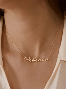 1pc Gold Rose Gold Exquisite Minimalist Name Necklace, 18K Gold Plated Name Necklace, Personalized Minimalist Name Necklace, Custom Name Jewelry, Christmas Gift Thanksgiving Christmas