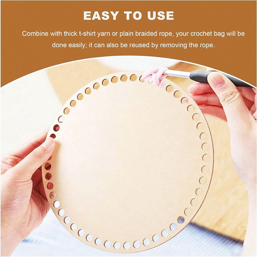 1/5pcs Wooden Crochet Basket Bottom, Round Wooden Basket Base, Wooden