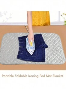 1 件便携式桌面蒸汽熨斗垫，折叠旅行熨烫毯，带磁性 - 灰色 - 查看 6