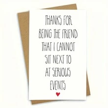 3 件搞笑生日贺卡，带有玩笑语录“感谢您成为我在严肃活动中无法与之相比的朋友”趣味设计，适合生日、万圣节、圣诞节、感恩节，独特设计贺卡，适合朋友、丈夫、男朋友、妻子、女朋友、家人、兄弟、姐妹、伙伴、同事和同学，附信封 - 彩色 - 查看 8