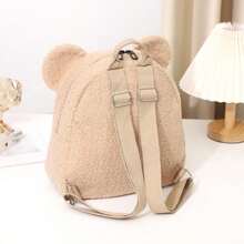 1pc Customized Embroidery Name & Bear Plush Backpack For 3-6 Years Old, Portable, Multifunction, Versatile, Large Capacity, Lightweight, Functional, Practical, All-Purpose, Colorful, Cute, Adorable, Kawaii, Y2K, Vacay Vibes/Vacation, Leisure,Commuting, Business Casual, Custom, Personalized, Unique, Customized